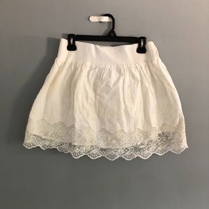 White Charlotte Russe Lace Midi Skirt
